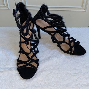 FINAL SALE New York & Co. Women’s Black Suede Strappy Heels